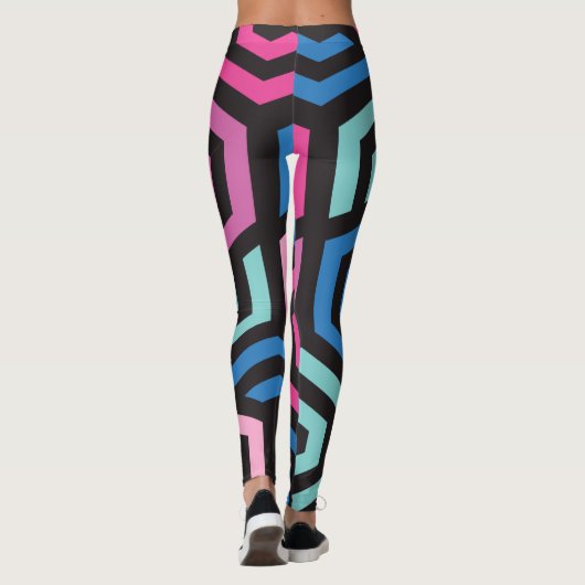 Hexagon Geometric Pattern Leggings (Achterkant)