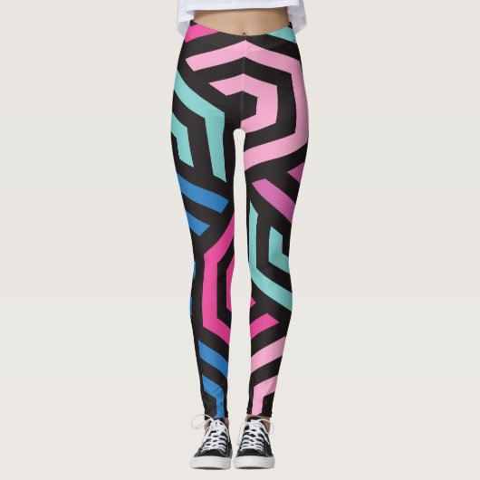 Hexagon Geometric Pattern Leggings (Voorkant)