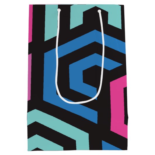 Hexagon Geometric Pattern Medium Cadeauzakje (Achterkant)