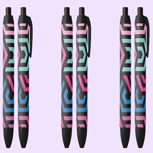 Hexagon Geometric Pattern Zwarte Inkt Pen