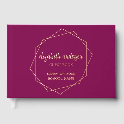 Hexagon geometrisch Lijst Afstuderen Gastenboek (Voorkant)