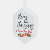 Hexagon Gepersonaliseerd Ornament Vrolijk Kerstfee (Voorkant links)