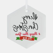 Hexagon Gepersonaliseerd Ornament Vrolijk Kerstfee (Achterkant)