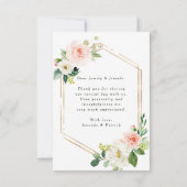 Hexagon Gold Lijst Blush Pink Floral bedankt (Achterkant)