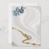 Hexagon Gold Lijst grijze bladeren Islamic Weddens Kaart (Achterkant)