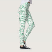 Hexagon Groen Wit Minimaal Patroon Leggings (Rechts)