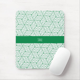 Hexagon Groen Wit Minimaal Patroon Muismat