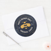 Hexagon Honey Bee Logo Honey Jar Ronde Sticker (Envelop)