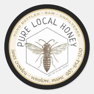 Hexagon Honingbij Honingbijenhouders Label