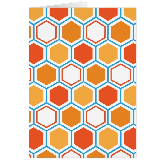 Hexagon in orange, blue and white (Voorkant)