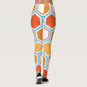 Hexagon in orange, blue and white leggings (Achterkant)
