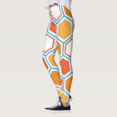 Hexagon in orange, blue and white leggings (Links)
