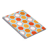 Hexagon in orange, blue and white notitieboek (Rechterzijde)