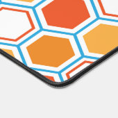 Hexagon in oranje, blue and white bureaumat (Hoek)