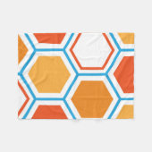 Hexagon in oranje, blue and white fleece deken (Voorkant (Horizontaal))