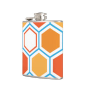 Hexagon in oranje, blue and white heupfles (Links)