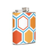Hexagon in oranje, blue and white heupfles (Rechts)