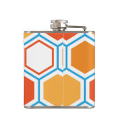 Hexagon in oranje, blue and white heupfles (Achterkant)