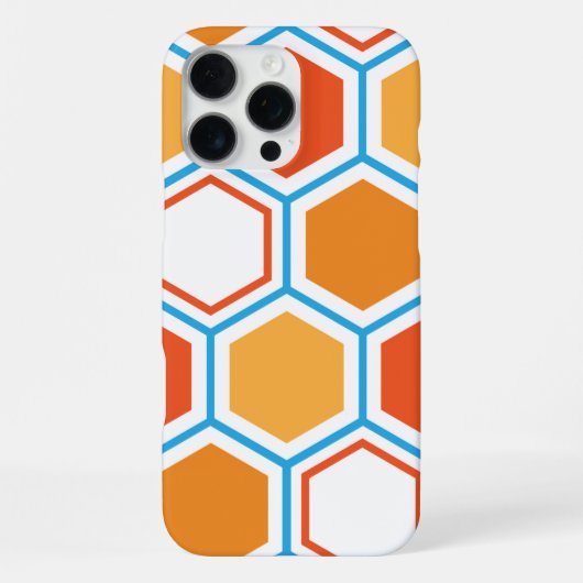 Hexagon in oranje, blue and white iPhone hoesje (Achterkant)
