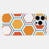 Hexagon in oranje, blue and white iPhone hoesje (Achterkant horizontaal)