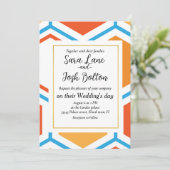 Hexagon in oranje, blue and white kaart (Staand voorkant)