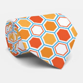 Hexagon in oranje, blue and white stropdas (Opgerold)