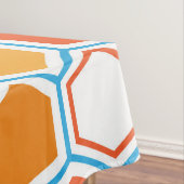 Hexagon in oranje, blue and white tafelkleed (Voorbeeld)