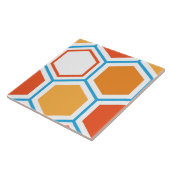 Hexagon in oranje, blue and white tegeltje (Zijkant)