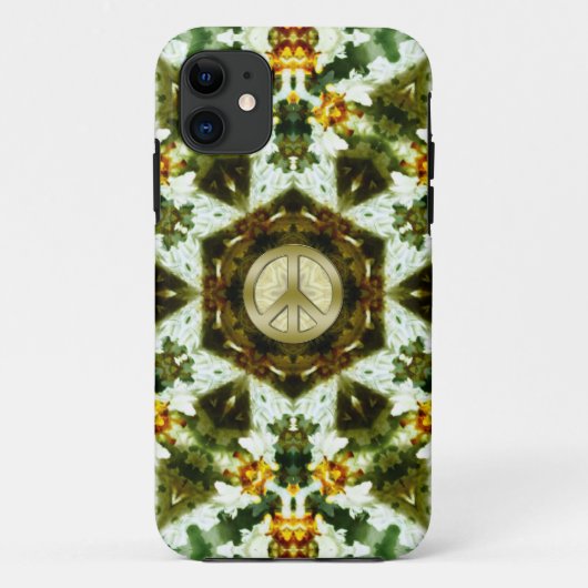 Hexagon Jasmin Garden Peace Star iPhone 5 Hoesje (Achterkant)