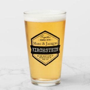 Hexagon Jubileum Logo Klint uw namen Glas