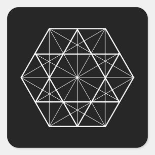 Hexagon lijnen heilige geometrie vierkante sticker