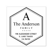 Hexagon logo familie retouradres  zelfinktende stempel (Design)