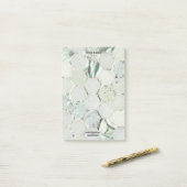 Hexagon Marble Mint Green Silver Lux Name Adress Post-it® Notes (Op bureau)