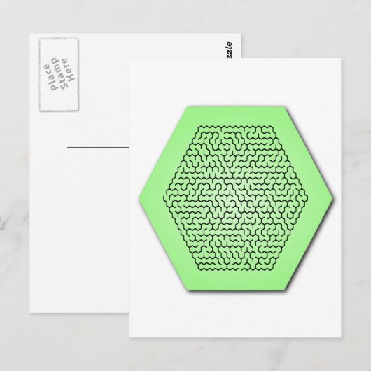 Hexagon Maze Briefkaart (Voorkant / Achterkant)