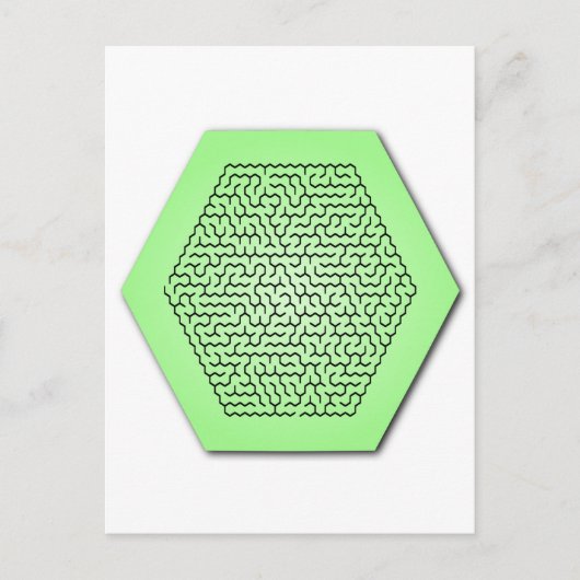 Hexagon Maze Briefkaart (Voorkant)