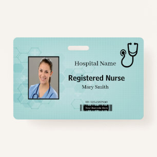 Hexagon Medical Stethoscoop Foto ID Badge