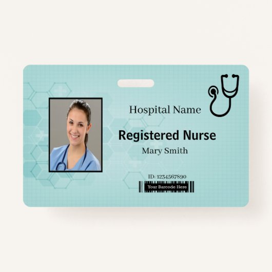 Hexagon Medical Stethoscope Foto-ID Badge (Voorkant)