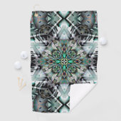 Hexagon met leftover banner en graffiti, digitaal golfhanddoek (Insitu)