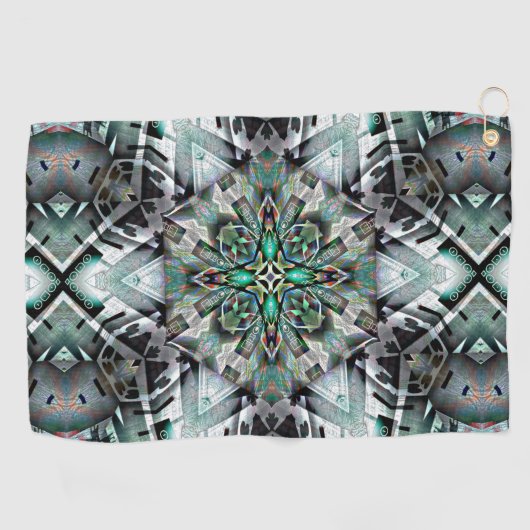 Hexagon met leftover banner en graffiti, digitaal golfhanddoek (Horizontaal)