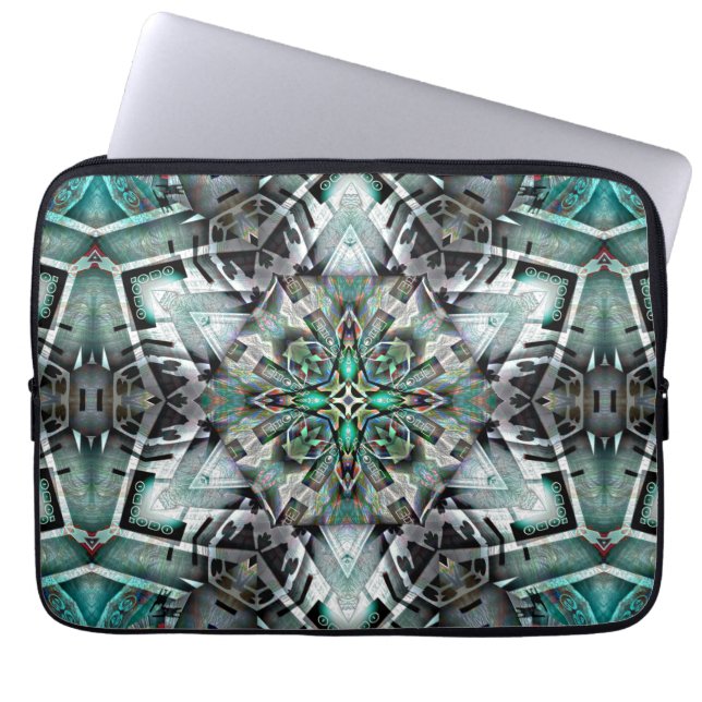 Hexagon met leftover banner en graffiti, digitaal laptop sleeve (Voorkant)