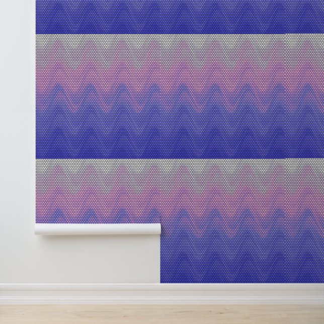 Hexagon Paarse Roze Abstract Patroon Behang (Applicatie)