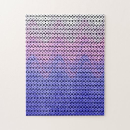 Hexagon Paarse Roze Abstract Patroon Legpuzzel (Verticaal)