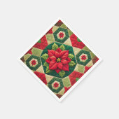 Hexagon Patchwork Poinsettia Decoupage Servetten (Hoek)