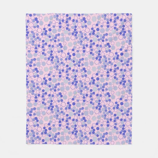 Hexagon patroon 01b.Blue. Lroze BG Fleece Deken (Voorkant)