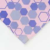 Hexagon patroon 01b.Blue. Lroze BG Fleece Deken (Hoek)