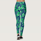 Hexagon patroon 02b.Green DBlue BG Leggings (Achterkant)