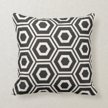 Hexagon Pattern Black op Ivory