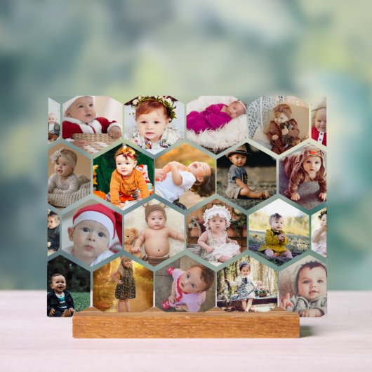 Hexagon Photo Collage Acryl Bord (Neutraal)