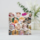 Hexagon Photo Collage Bedankkaart (Staand voorkant)