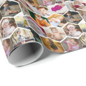 Hexagon Photo Collage Cadeaupapier (Rol Hoek)
